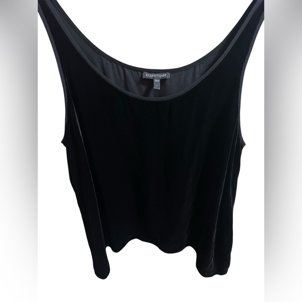 Eileen Fisher Rayon Silk Black Tank Top L
